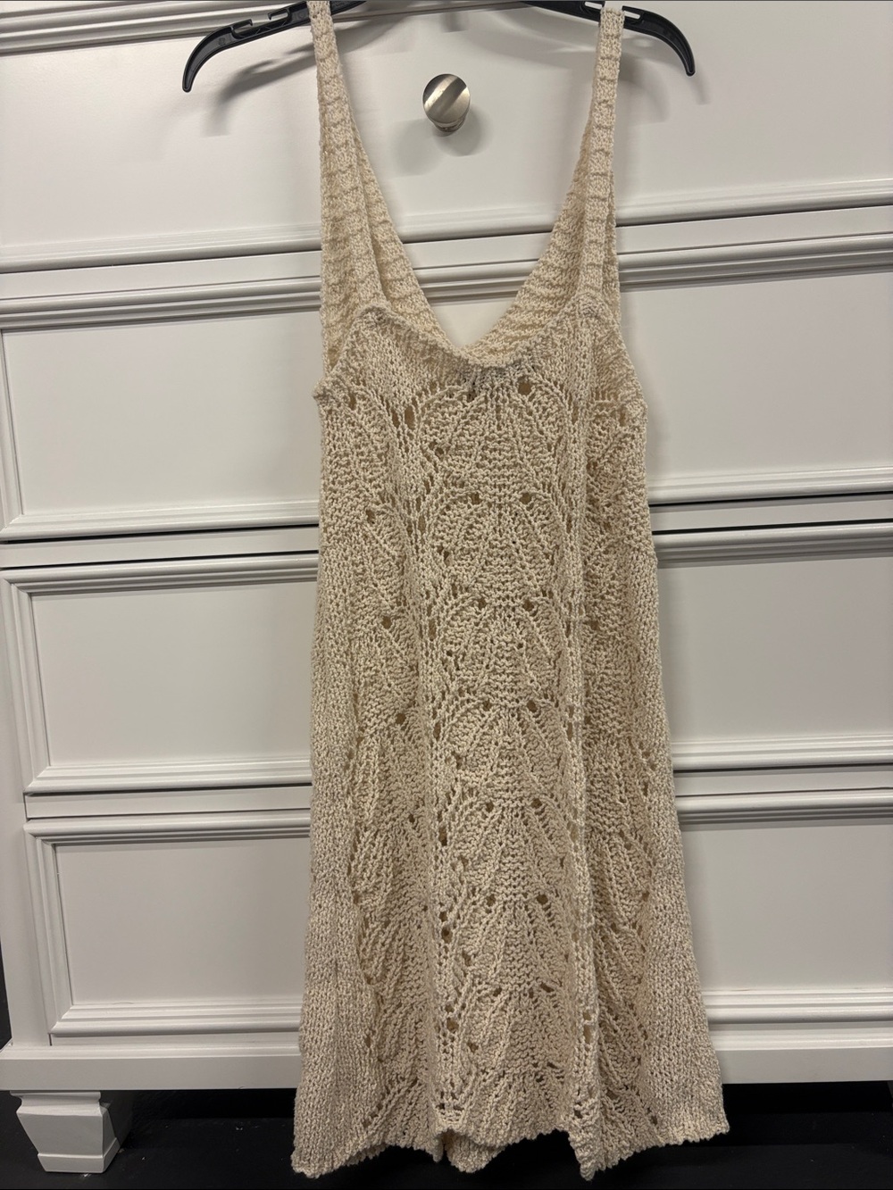 Zara Cream Crochet Tank Swim Cover-Up